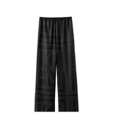 TOTEME MONOGRAM SILK PJ BOTTOMS, Black Monogram
