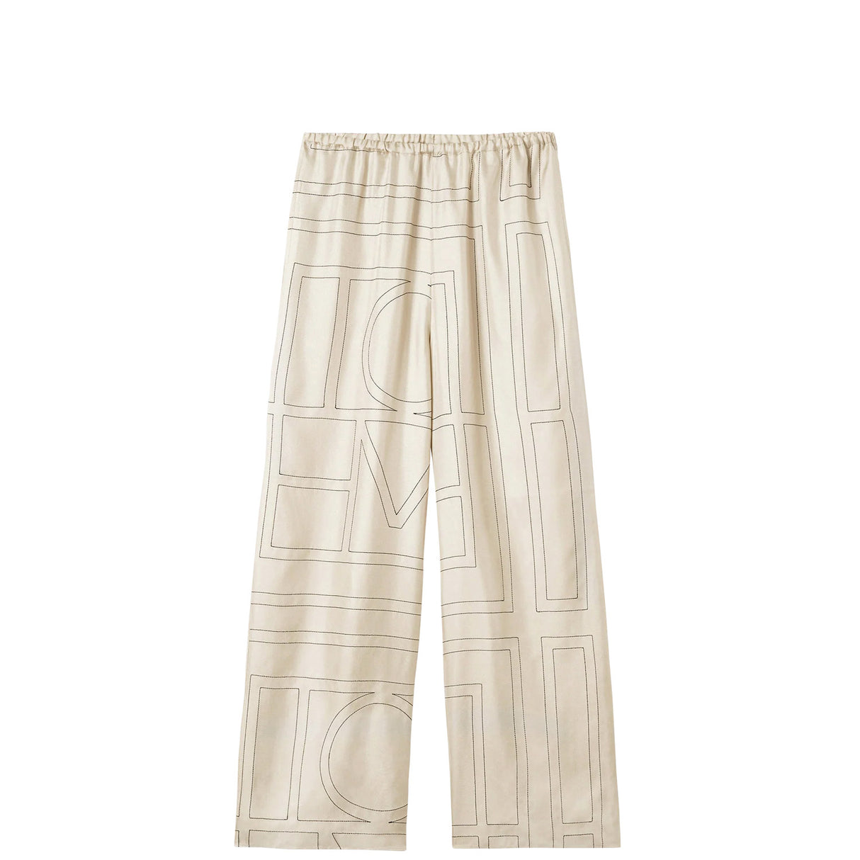TOTEME MONOGRAM SILK PJ BOTTOMS, Ivory