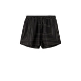 TOTEME MONOGRAM SILK PJ SHORTS, Black