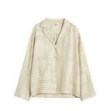 TOTEME MONOGRAM SILK PJ TOP, Ivory