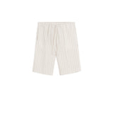 TOTEME RELAXED PINSTRIPE SHORTS, Ecru/Black - Image 1