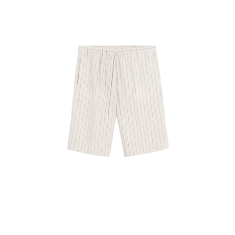 TOTEME RELAXED PINSTRIPE SHORTS, Ecru/Black - Image 1