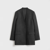 TOTEME SCARF BLAZER, Charcoal Melange