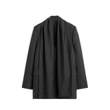 TOTEME SCARF BLAZER, Charcoal Melange