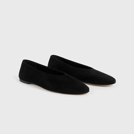 TOTEME SLIP SUEDE BALLERINAS, Black