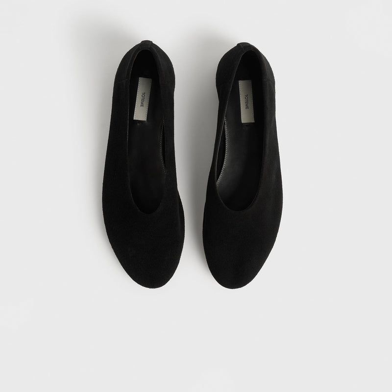 TOTEME SLIP SUEDE BALLERINAS, Black