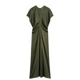 TOTEME SLOUCH WAIST DRESS, Dark Green