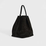 TOTEME SUEDE BELTED TOTE, Espresso Brown