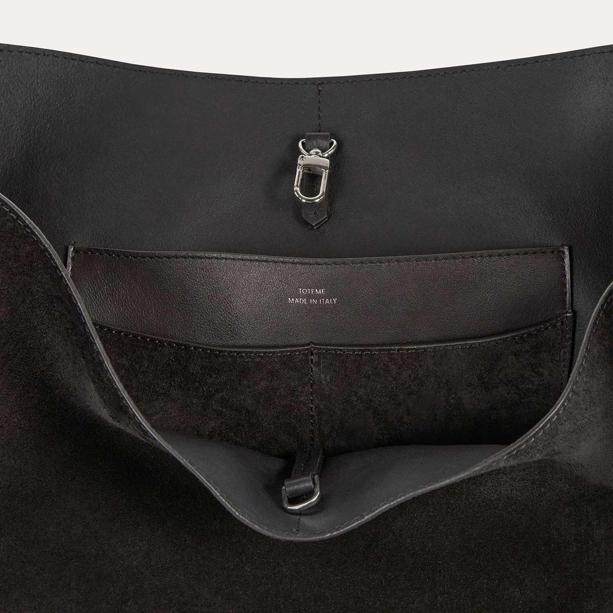 TOTEME SUEDE BELTED TOTE, Espresso Brown