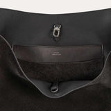 TOTEME SUEDE BELTED TOTE, Espresso Brown