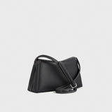 TOTEME T-LOCK GRAINED-LEATHER CLUTCH, Black