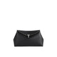 TOTEME T-LOCK GRAINED-LEATHER CLUTCH, Black