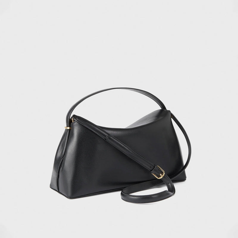 TOTEME T-LOCK LEATHER TOP HANDLE, Black
