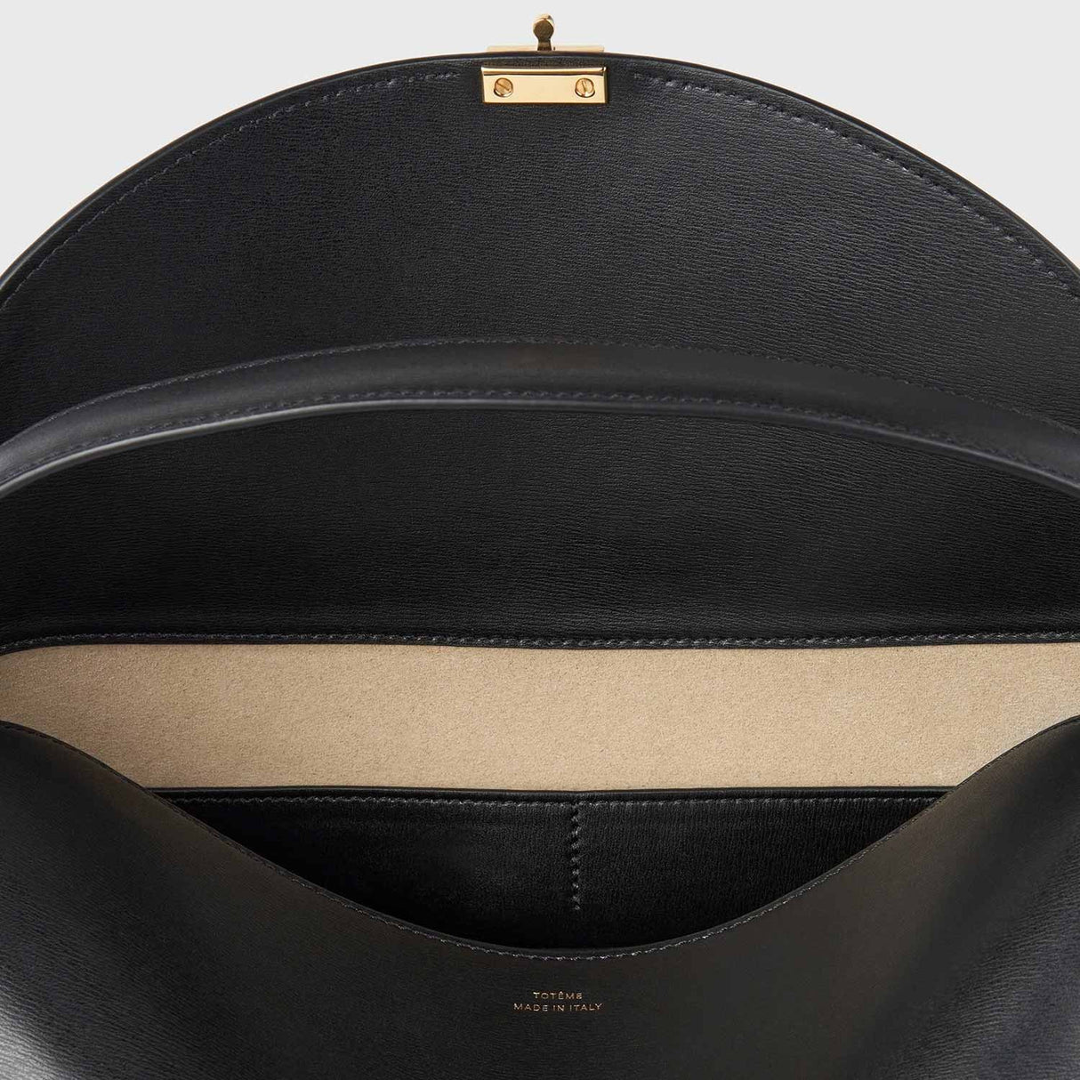 TOTEME T-LOCK LEATHER TOP HANDLE, Black