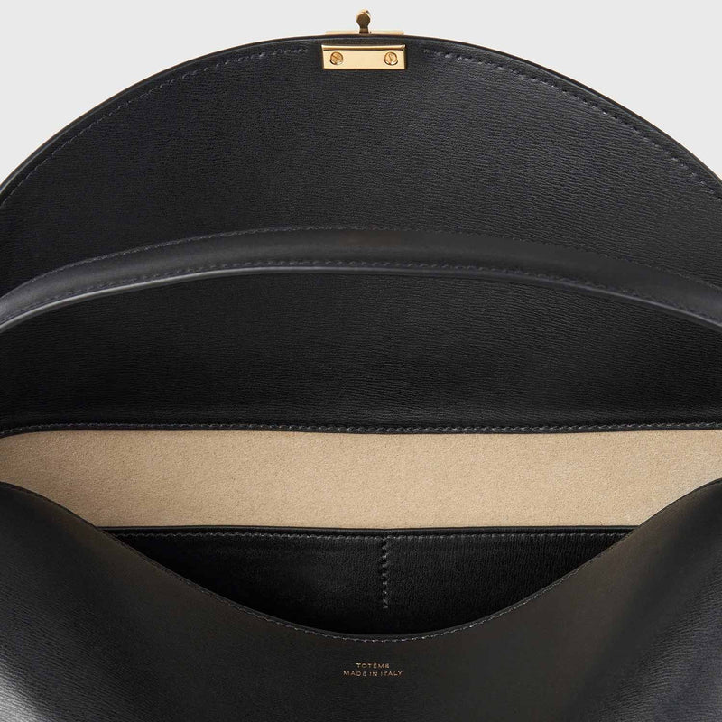 TOTEME T-LOCK LEATHER TOP HANDLE, Black