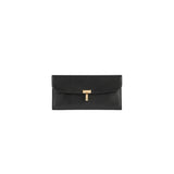 TOTEME T-LOCK LEATHER WALLET, Black
