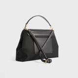 TOTEME T-LOCK NYLON SATCHEL, Black