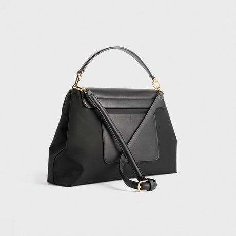 TOTEME T-LOCK NYLON SATCHEL, Black