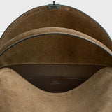 TOTEME T-LOCK SUEDE TOP HANDLE, Tobacco