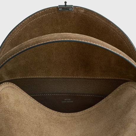 TOTEME T-LOCK SUEDE TOP HANDLE, Tobacco