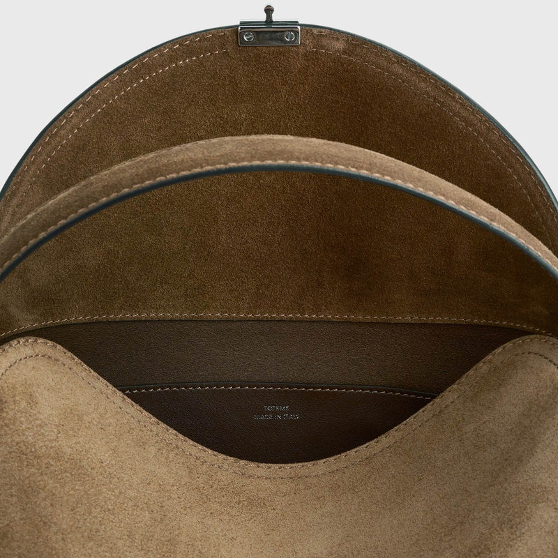 TOTEME T-LOCK SUEDE TOP HANDLE, Tobacco