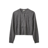 The Garment BERGEN SCALLOP MINI CARDIGAN, Grey Melange