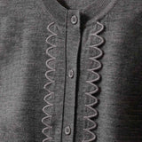 The Garment BERGEN SCALLOP MINI CARDIGAN, Grey Melange