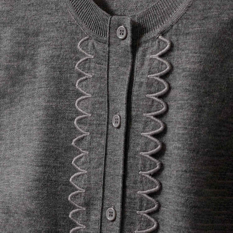 The Garment BERGEN SCALLOP MINI CARDIGAN, Grey Melange