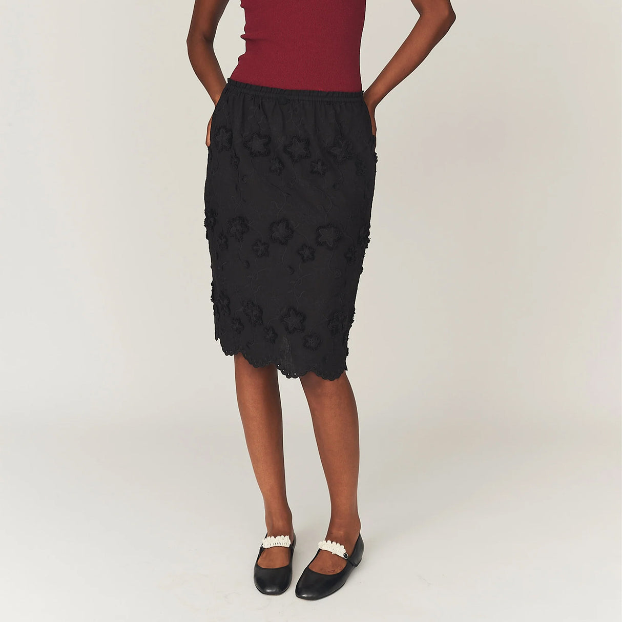The Garment FLEUR SLIP SKIRT, Black