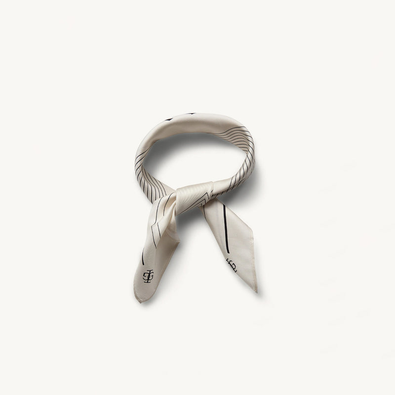 The Garment TG SILK SCARF, Cream/Black