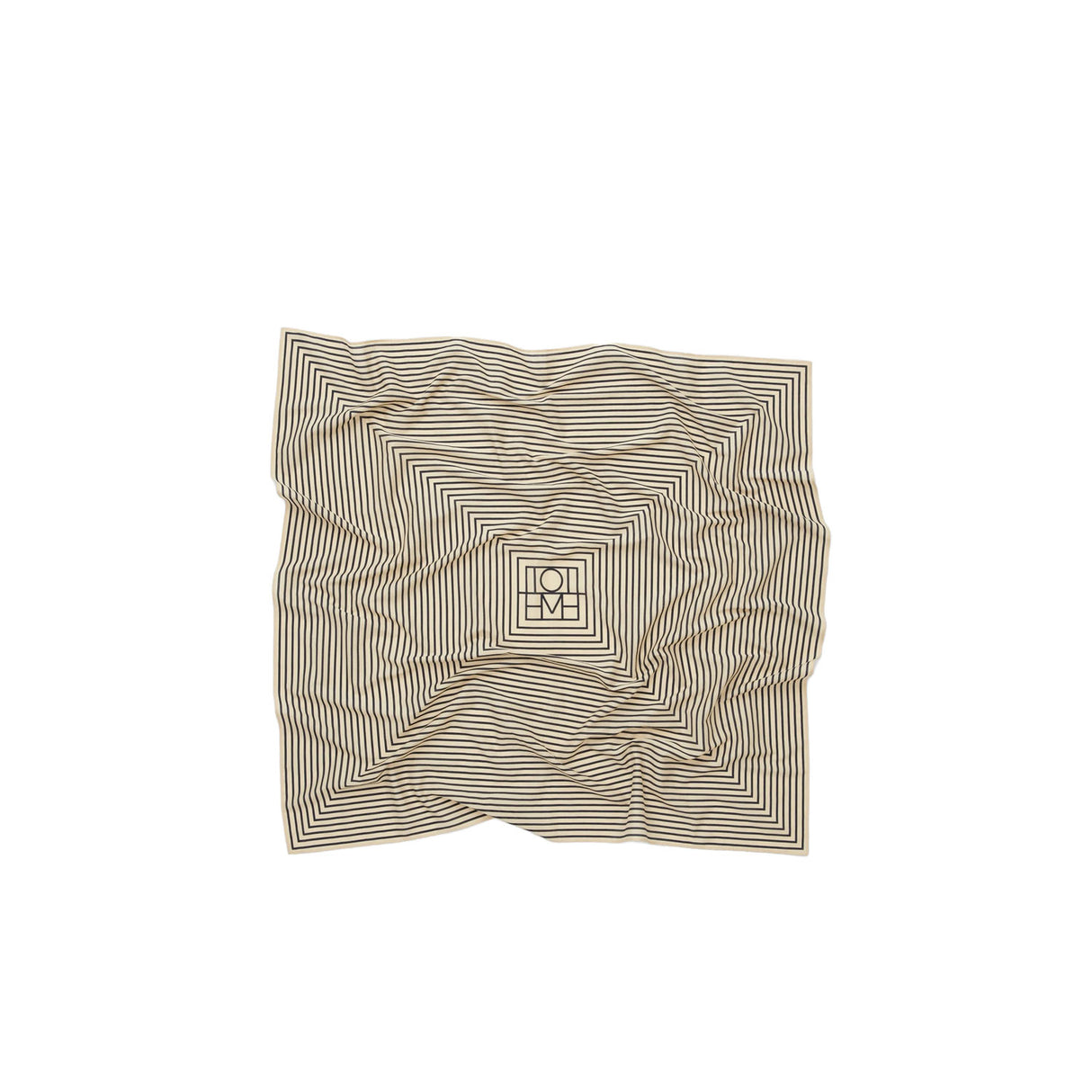 TOTEME SIGNATURE MONOGRAM SILK SCARF, Creme
