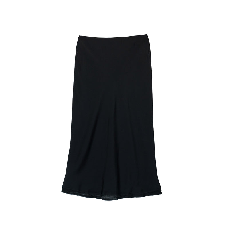 TOTEME SATIN SLIP SKIRT, Black
