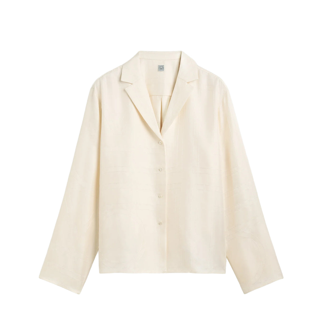TOTEME MONOGRAM SILK PJ TOP, Cream