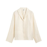 TOTEME MONOGRAM SILK PJ TOP, Cream