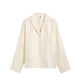 TOTEME MONOGRAM SILK PJ TOP, Cream