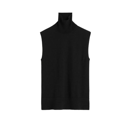 Black turtleneck sweater on a white background