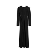 LONG-SLEEVE SLOUCH WAIST DRESS, Black