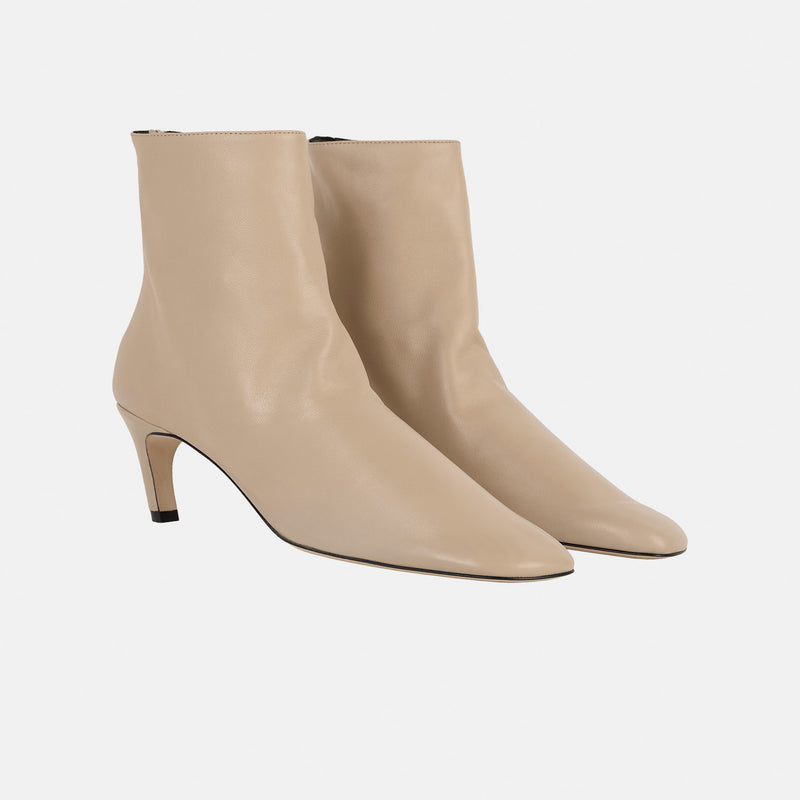 TOTEME SOFT NAPPA ANKLE BOOTS, Chai