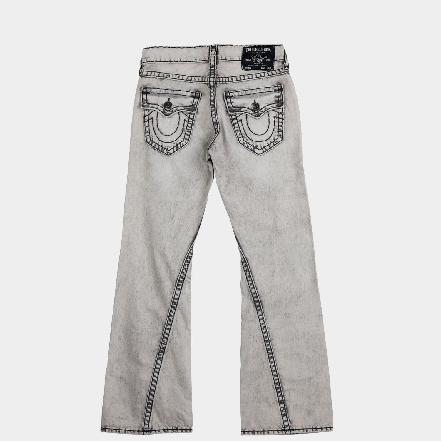 True Religion JOEY SUPER T FLAP FLARE JEAN, Rebel Trail Grey Wash