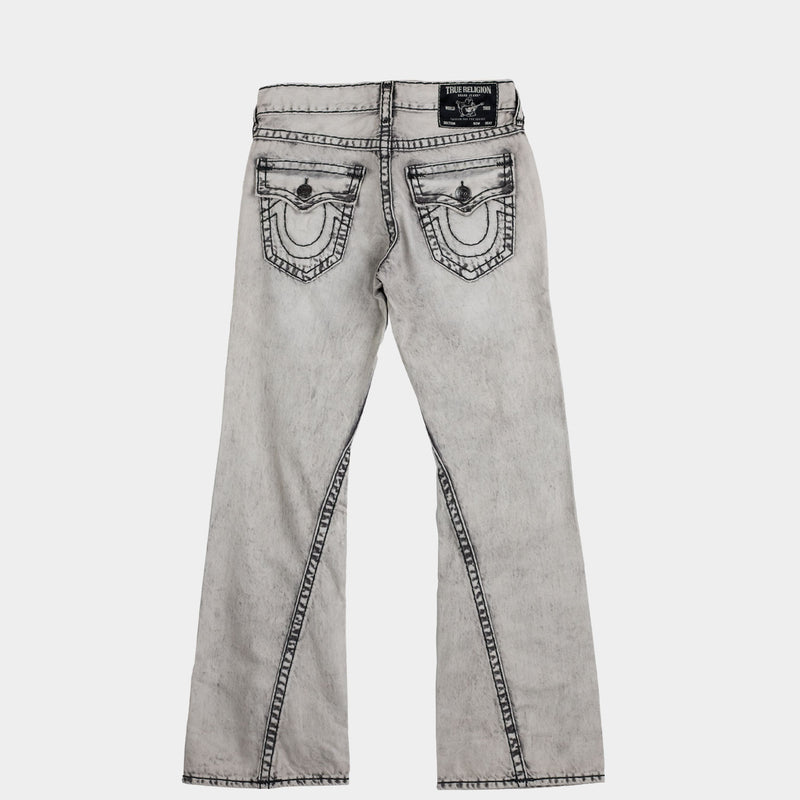 True Religion JOEY SUPER T FLAP FLARE JEAN, Rebel Trail Grey Wash