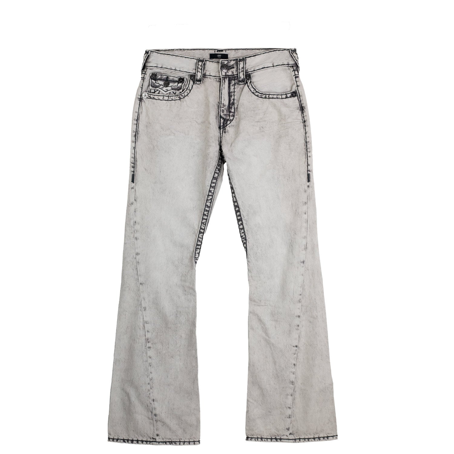 True Religion JOEY SUPER T FLAP FLARE JEAN, Rebel Trail Grey Wash