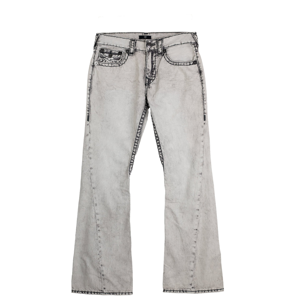 True Religion JOEY SUPER T FLAP FLARE JEAN, Rebel Trail Grey Wash
