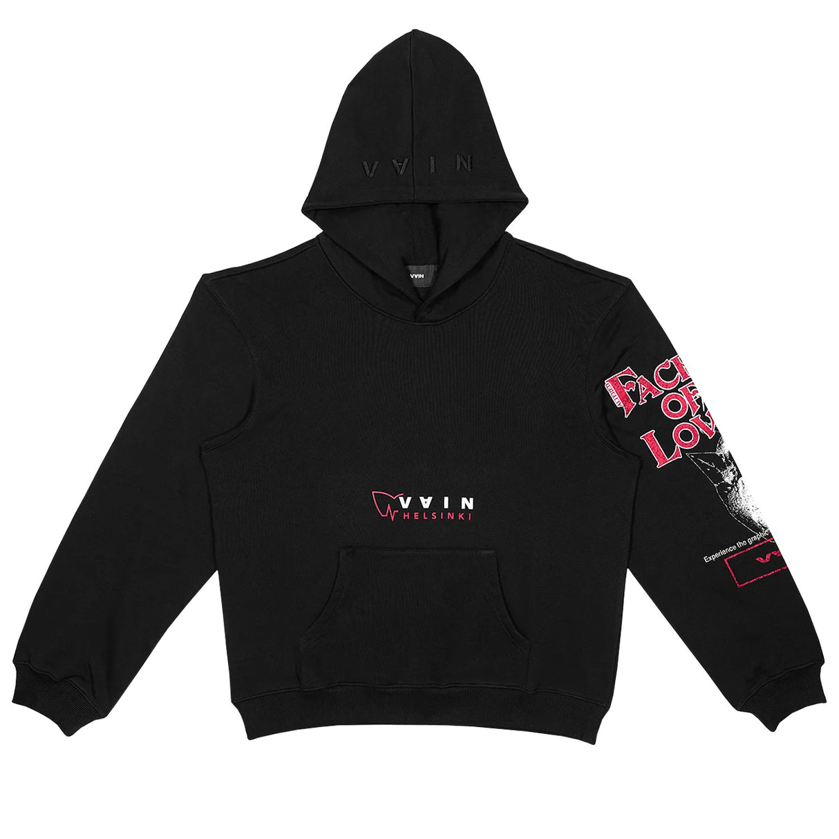 Vain FACES OF LOVE HOODIE, Black