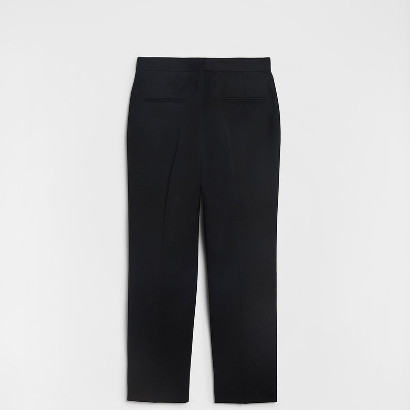 WOOL TAILORED TROUSERS, Black
