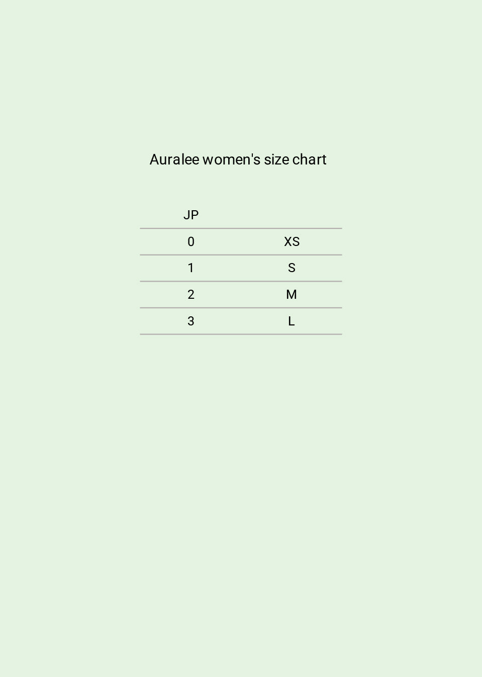 Size guide