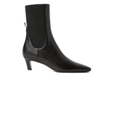 TOTEME THE MID HEEL LEATHER BOOT, Black