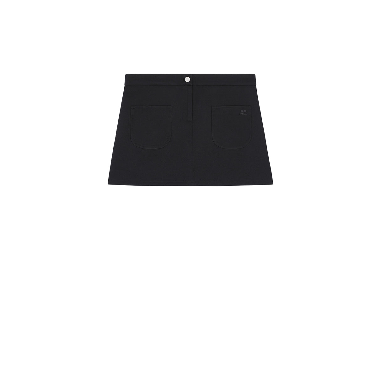 courrèges 2-POCKET TWILL MINI-SKIRT, Black