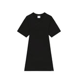 courrèges AC COTTON MINI DRESS, Black