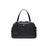courrèges AC STUD LEATHER BOWLING BAG, Black