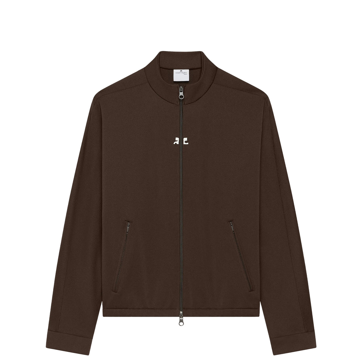 courrèges INTERLOCK TRACKSUIT JACKET, Chocolate